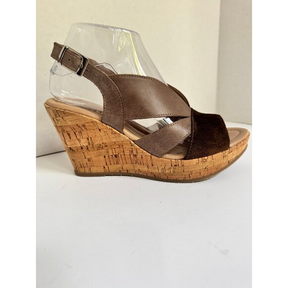 Cordani Womens Suede Leather Randie Platform Cork Wedge Sandals Size 7.5 Italian - Picture 12 of 16